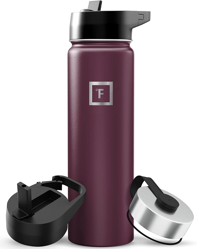 IRON °FLASK Camping & Hiking Hydration Flask - 22 oz Burgundy by IronFlask