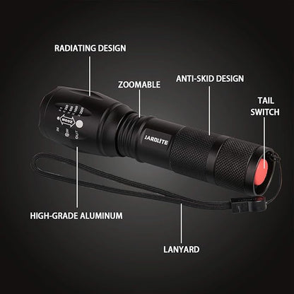 JARDLITE LED Emergency Handheld Flashlight, 4 Pack, Adjustable Focus, Water - Image 2