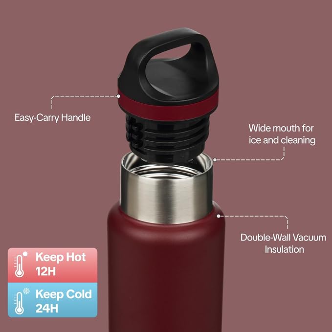 BJPKPK Insulated Water Bottle 18OZ Stainless Steel Water Bottle - Image 2