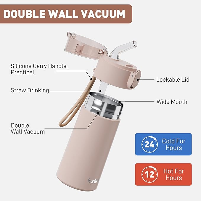 5oz Small Water Bottles with Straw, Mini Water Bottle with One-Hand Open Design - Image 3