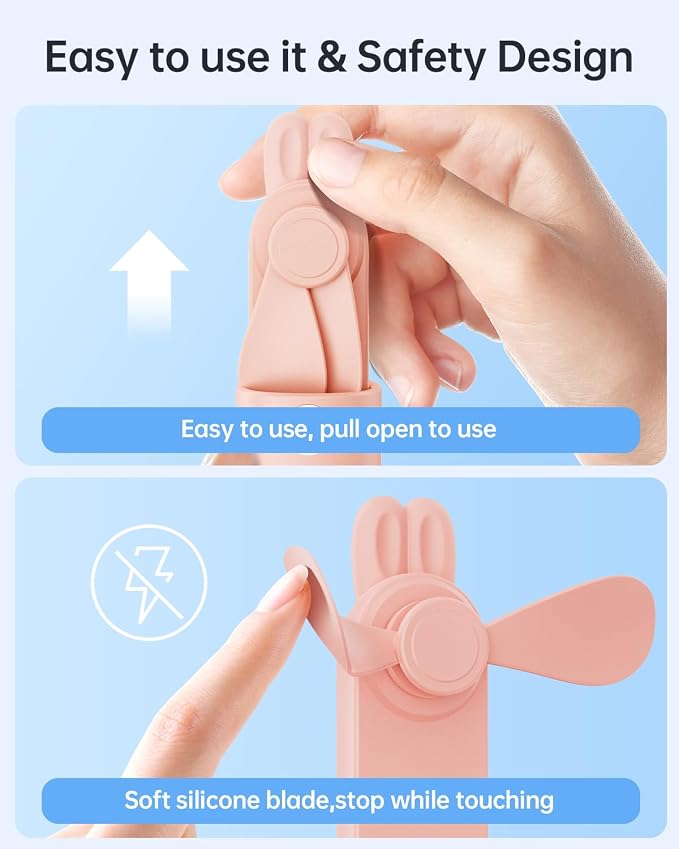 Portable Handheld Mini Fan: 2 in 1 Rechargeable Hand Held Fan - Image 4