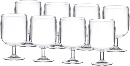 KX-WARE Classic Acrylic All-Purpose Wine Glasses, 12-ounce Plastic Stem Wine by KX-WARE