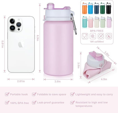 PLTCAT Collapsible Foldable BPA Free Reusable Lightweight Leak-Proof Travel - Image 2