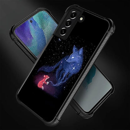 for Samsung Galaxy S22 Case, Galaxy Fox Wolf Pattern Graphic Design Girl Boy - Image 3