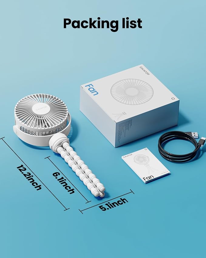 Gaiatop Mini Portable Stroller Fan, Battery Operated Small Clip on, Detachable - Image 7