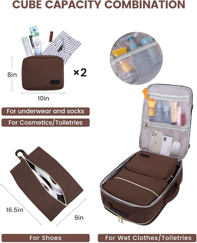 LOVEVOOK 40L Travel Backpack for Women & Men, Airline Approved Carry On Luggage - Image 6