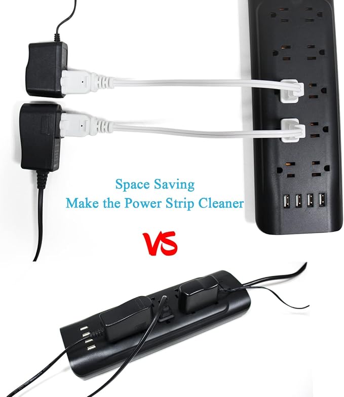 Short Extension Cord 1 FT, 2 Prong White, Mini Extension Cord US Male/Female - Image 2