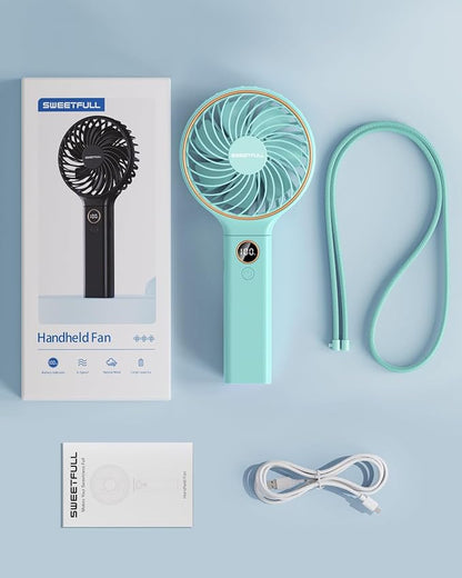 SWEETFULL Handheld Fan, Portable Fan, 5000mAh Rechargeable Battery, 6 Speed Wind - Image 7