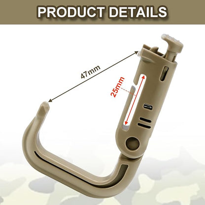6 Pack 2.12“ Tactical Locking D Ring Plastic Carabiner Backapck Molle Hook Clip - Image 3