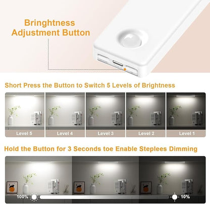 13inch Under Cabinet Lighting, 2500mAh Motion Sensor Light Indoor, USB - Image 5