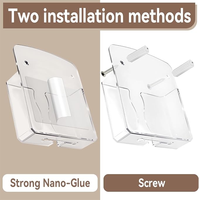 2 Pcs Clear Wall Mount Phone Holders, Self Adhesive Plastic Stand, Compatible - Image 3