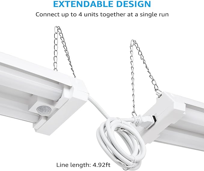 LEONLITE Motion Sensor 4FT LED Utility Shop Light, 40W Plug in Linkable Light - Image 3