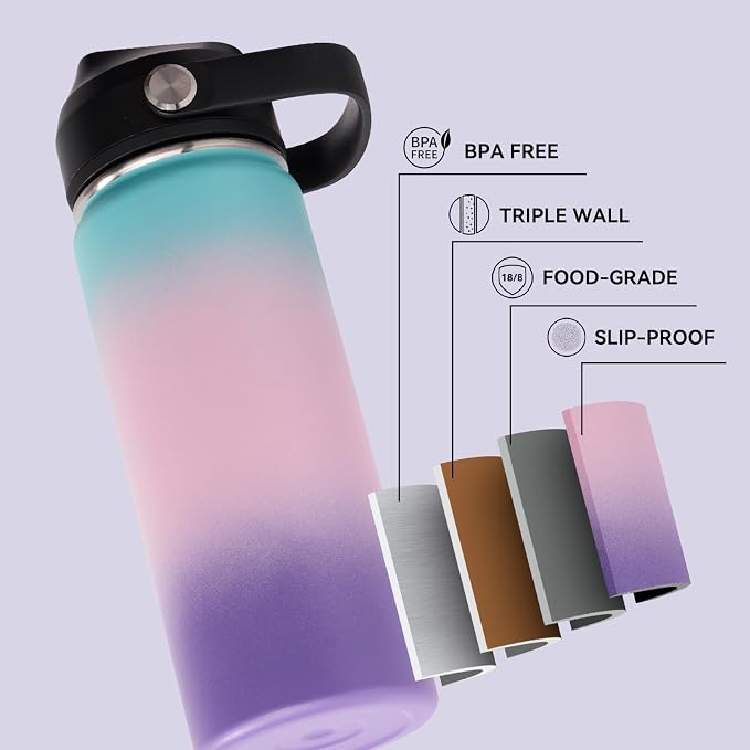 Fijinhom 24oz Insulated Stainless Steel Water Bottle, Wide Mouth Double Wall - Image 4