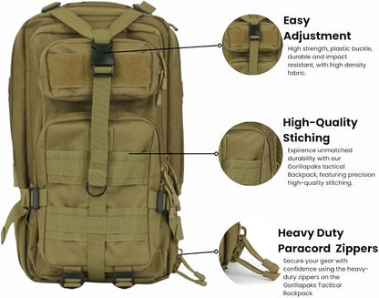 30L Tan Tactical Backpack - Image 4