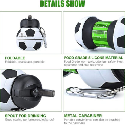 Collapsible Water Bottles with Carabiner Food Grade Sports Water Bottle - Image 9