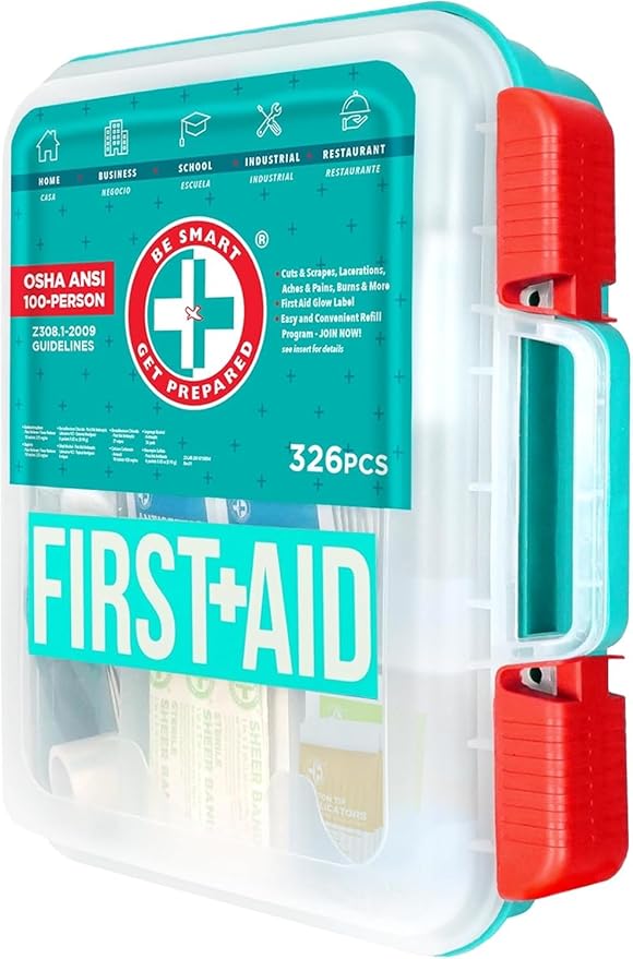 Be Smart Get Prepared First Aid Kit, 326 Piece, Exceeds OSHA and ANSI - Image 6