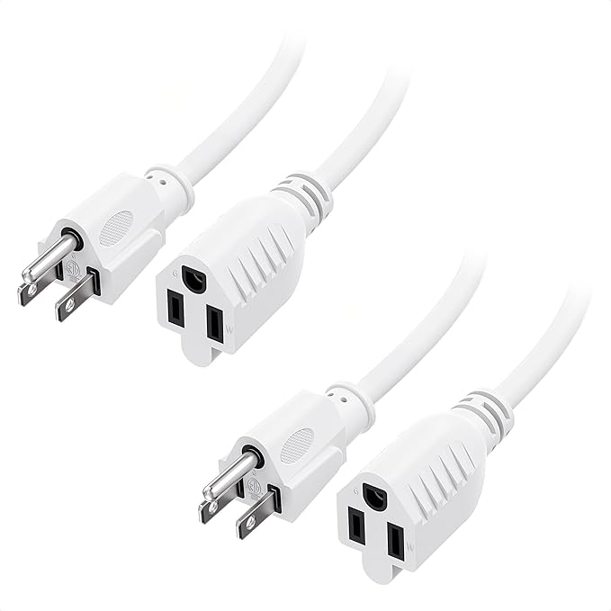 Cable Matters 2-Pack 16 AWG Heavy Duty 13A Power Extension Cord - 10ft by CableMatters