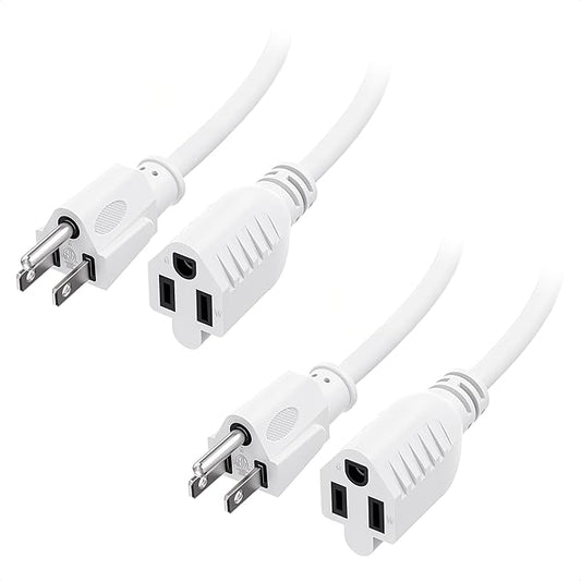 Cable Matters 2-Pack 16 AWG Heavy Duty 13A Power Extension Cord - 3ft by CableMatters