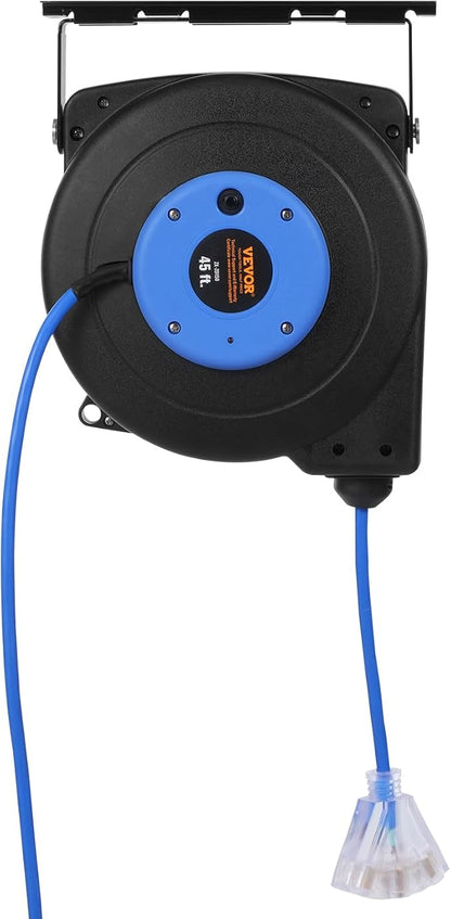VEVOR Retractable Extension Cord Reel, 45 FT, Heavy Duty 12AWG/3C SJTOW - Image 12