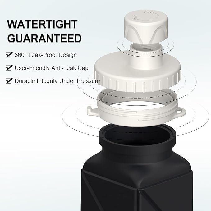 BEAUTAIL Collapsible Water Bottles 20.6oz, Silicone Foldable Portable Travel - Image 4