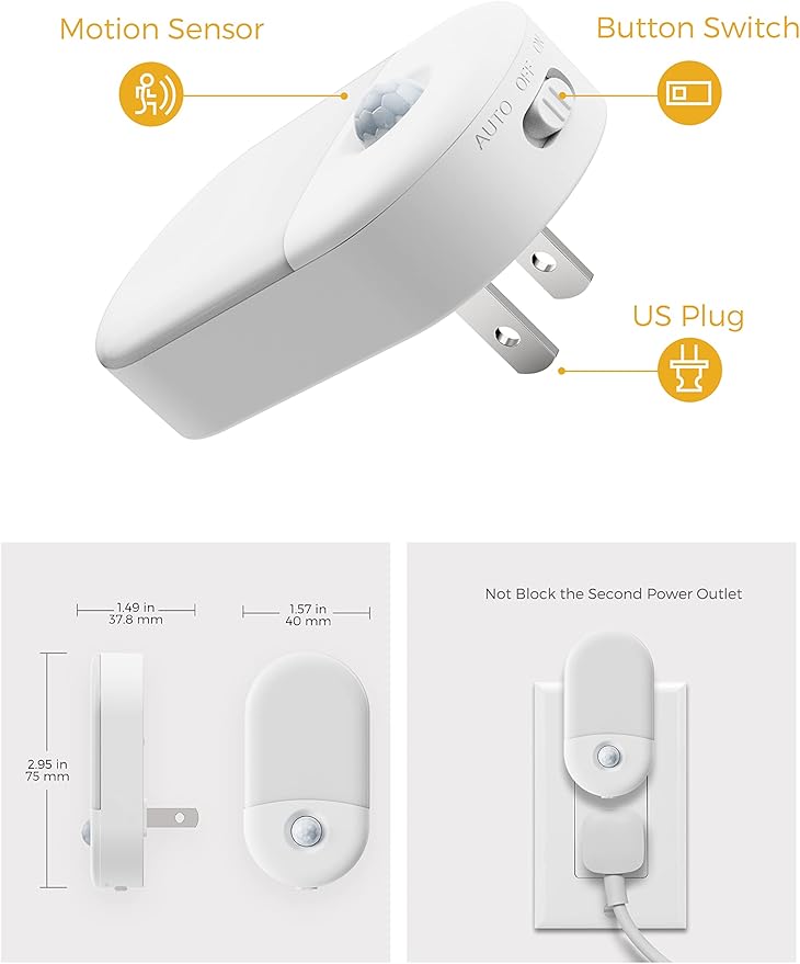 L LOHAS LED Motion Sensor Night Light, Motion Activated Night Light, 3000K Warm - Image 5