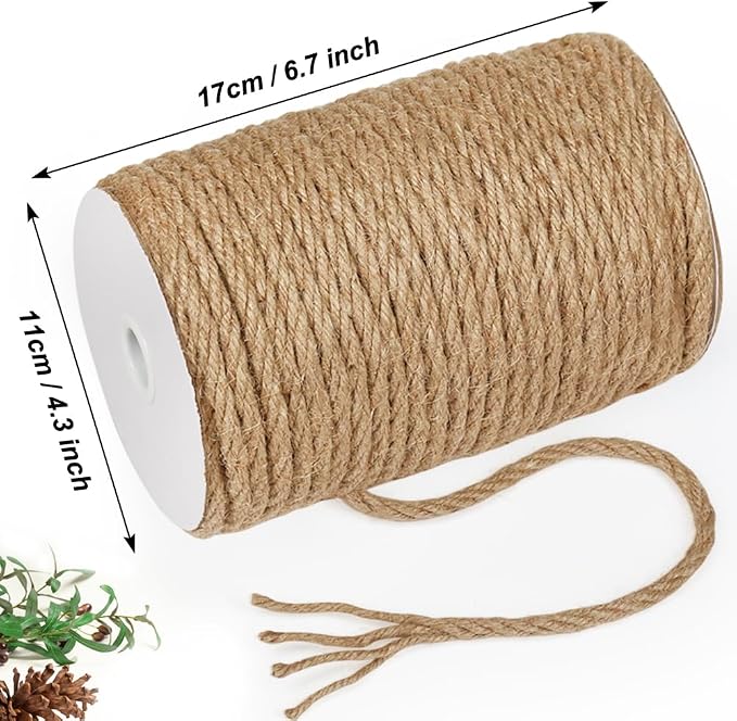 Tenn Well 6mm Jute Rope, 164 Feet Strong and Thick Twine Rope - Image 4