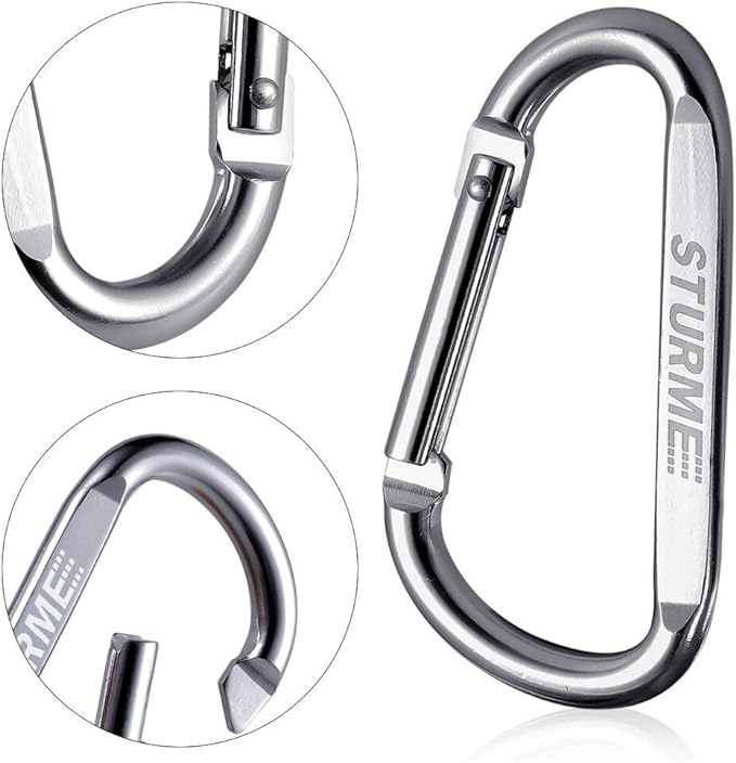 20pcs 2.7" Carabiner Clip Durable Carabeaner Hooks Small Carabiner D Clip - Image 3