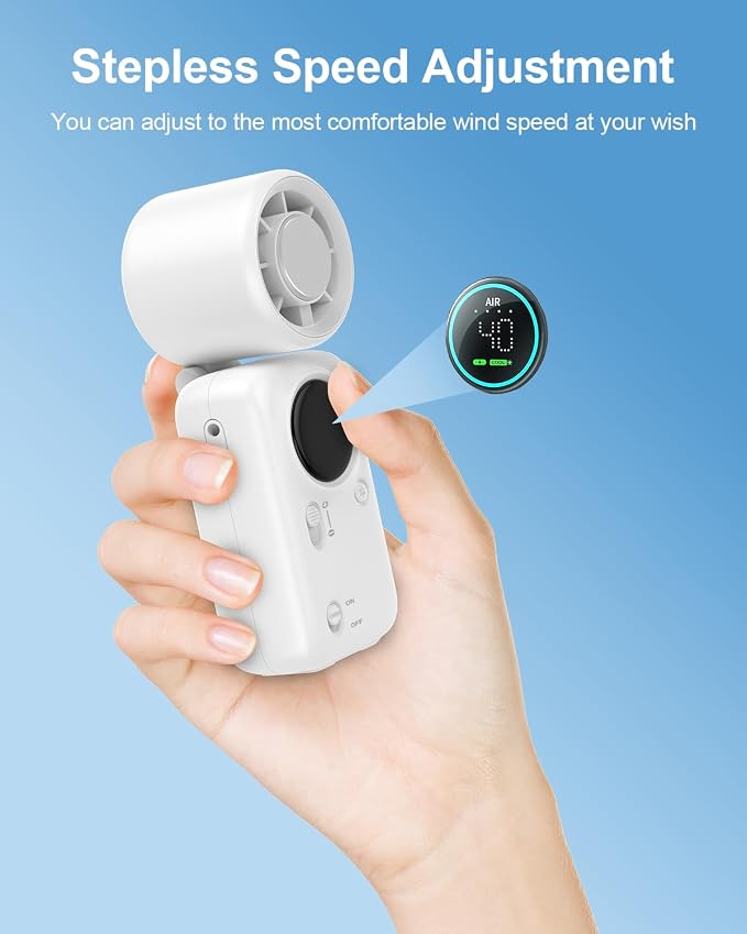 Handheld Turbo Fan with Ice Cooling, High Speed Personal Fan, Neck Fan - Image 6