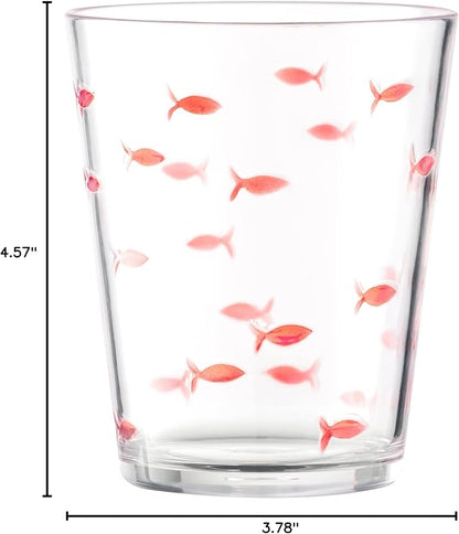 KLIFA- CHARLESTON- 16.5 oz, Acrylic Fishing Tumbler, School of Fish Drinking - Image 9