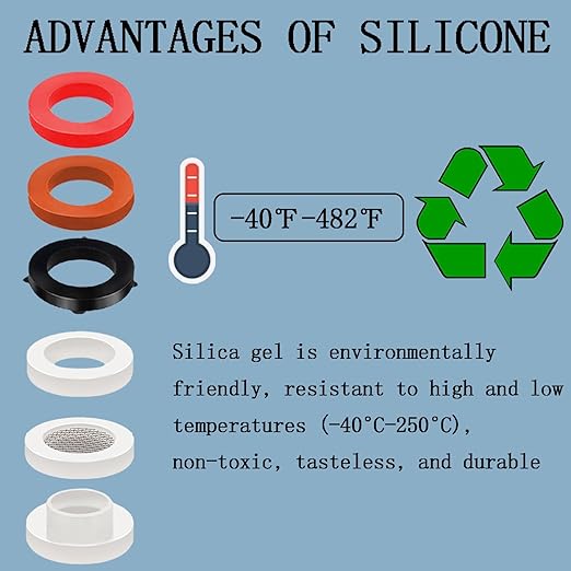 ZDBB 70 Pcs Plumbing Silicone Gasket Assortment Kit VMQ Silicone Washer Food - Image 5