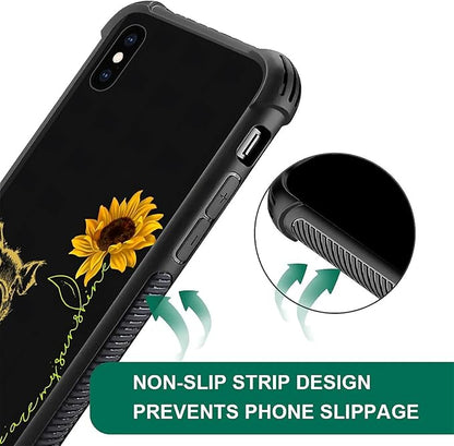 for iPhone X/Xs Case, Pig Sunflower Yellow Sunshine Pattern Made of Soft - Image 2