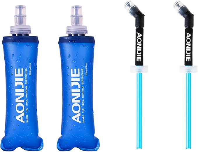 Azarxis TPU Soft Flask Collapsible Water Bottles BPA-Free 250ml 350ml 500ml by DesignedforOutdoorSports