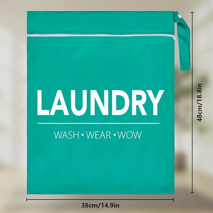 2 Pcs Large Travel Laundry Bag Waterproof Wet Dry Bag Washable Dirty Clothes Bag - Image 8
