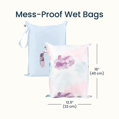 Tiny Twinkle Mess Proof Wet Bags | 2-Pack Reusable Waterproof Wet Bags - Image 5