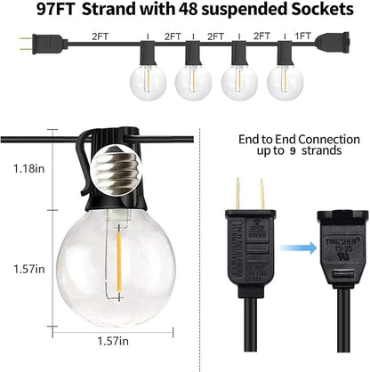 SUNTHIN Outdoor String Lights, 97FT Patio Lights - Image 3