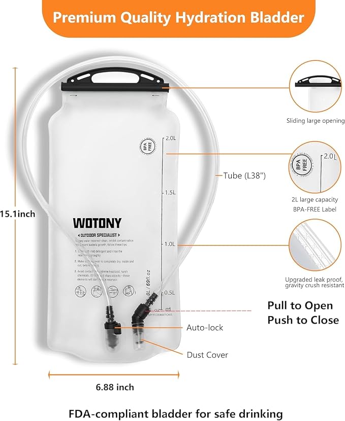 wotony Hydration Backpack with Water Bladder - Image 5