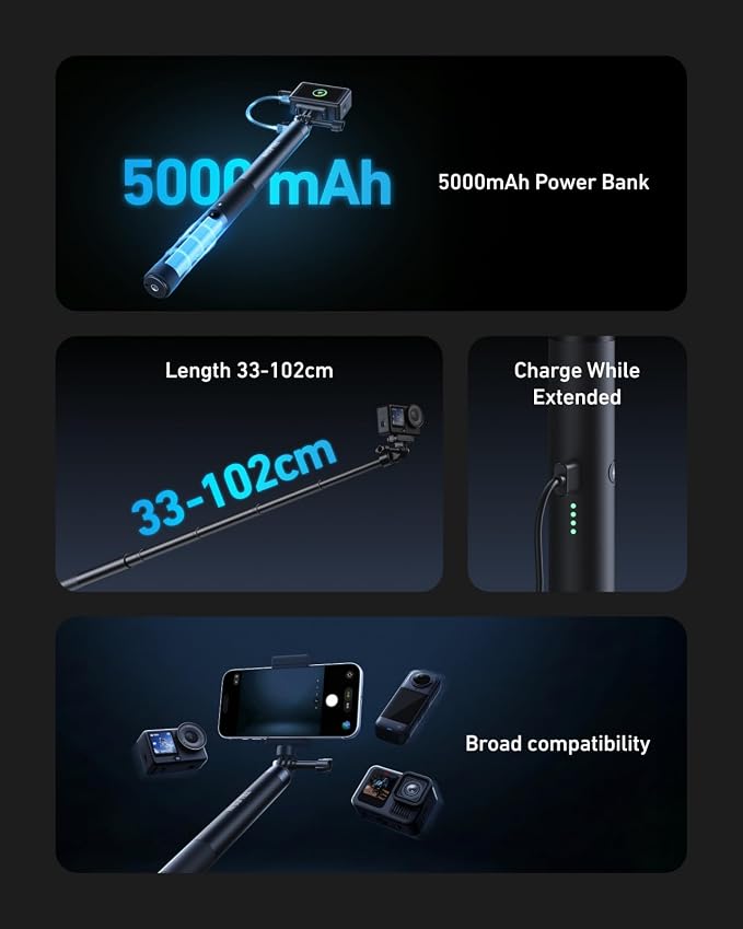 TELESIN Power Grip Selfie Stick - Image 8