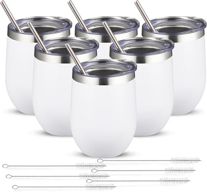 12oz/6 Pack Wine Tumbler Glasses by YEBTSLife