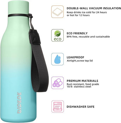 BJPKPK Insulated Water Bottles, 18 oz Stainless Steel Metal Water Bottle - Image 2