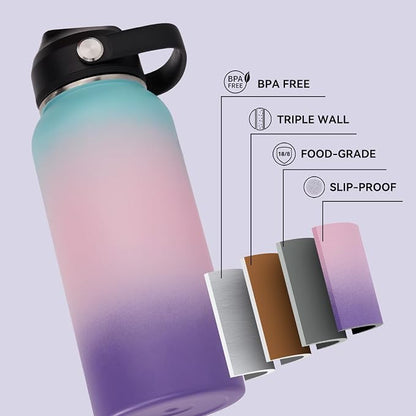 Fijinhom 32oz Insulated Stainless Steel Water Bottle, Wide Mouth Double Wall - Image 3