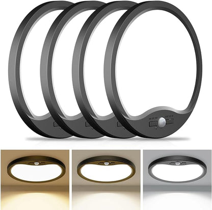 hepside 4 Pack Motion Sensor Ceiling Light Wired, 3000K/4000K/6500K LED Flush by Hepside