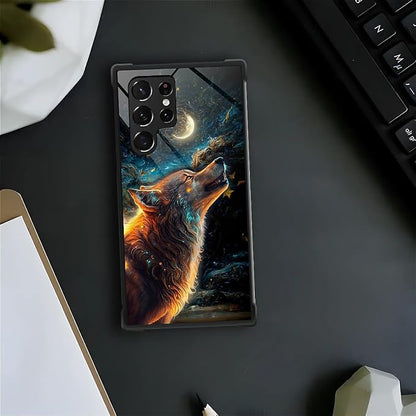 for Samsung Galaxy S22 Ultra Case, Star Cave Hungry Wolf Pattern Graphic Design - Image 2
