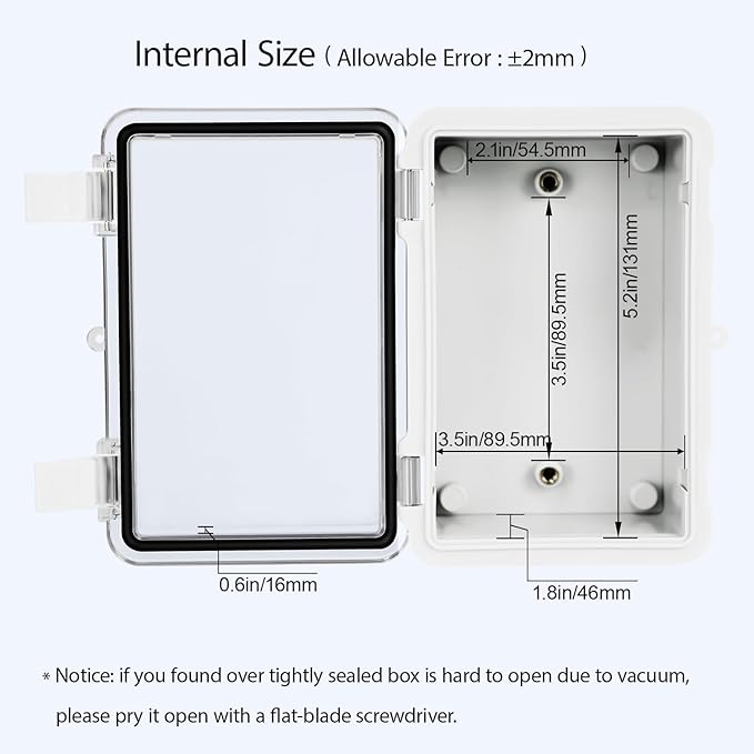 ABS Plastic Dustproof Waterproof IP65 Junction Box Hinged Shell Universal - Image 4