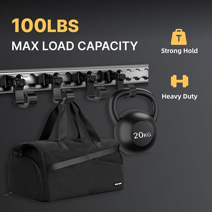 4 Pack L Track Hooks with Single Stud Fitting, Spring-Loaded Adjustable Gear - Image 2