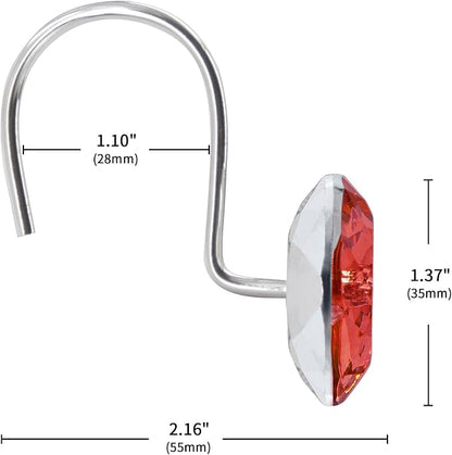 MitoVilla Red Christmas Shower Curtain Hooks Rings, Holiday Shower Hooks - Image 5