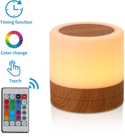Nursery Night Light for Kids, USB Rechargeable Small Desk Lamp, 13 RGB Colors & - Image 2