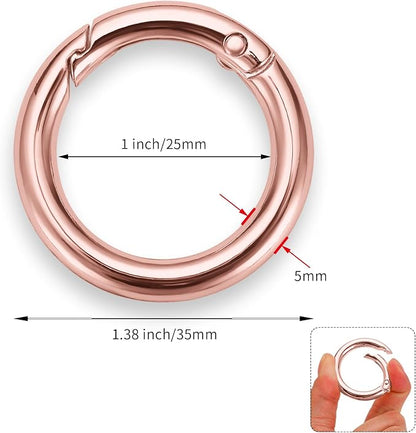 Gkeygo Key Ring Clip, 1 Inch Keychain Rings, 8 Pack Round Carabiner Clip - Image 5