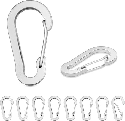 10pcs Aluminum Small Carabiner Clip, 2 Inch Carabiner Keychain Clasp Spring D by CooBigo