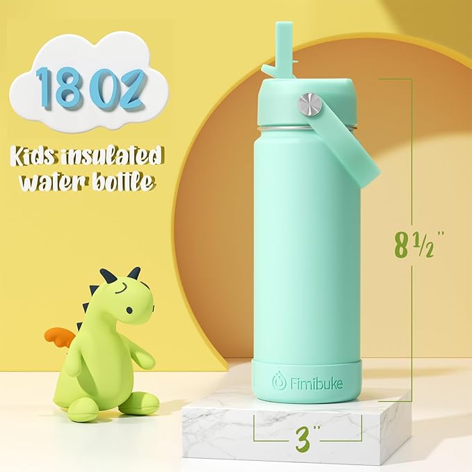 Fimibuke Kids Insulated Water Bottle - 18oz BPA-FREE 18/8 Stainless Steel Kids - Image 2