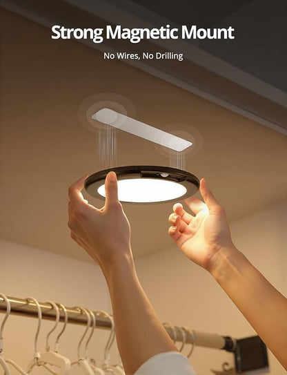 Combuh Black Operated Battery Powered Motion Sensor Ceiling Lights Wireless - Image 3